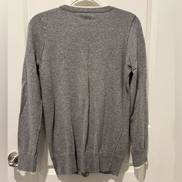 J Crew cardigan gray/cream EUC size M - Picture 2 of 5